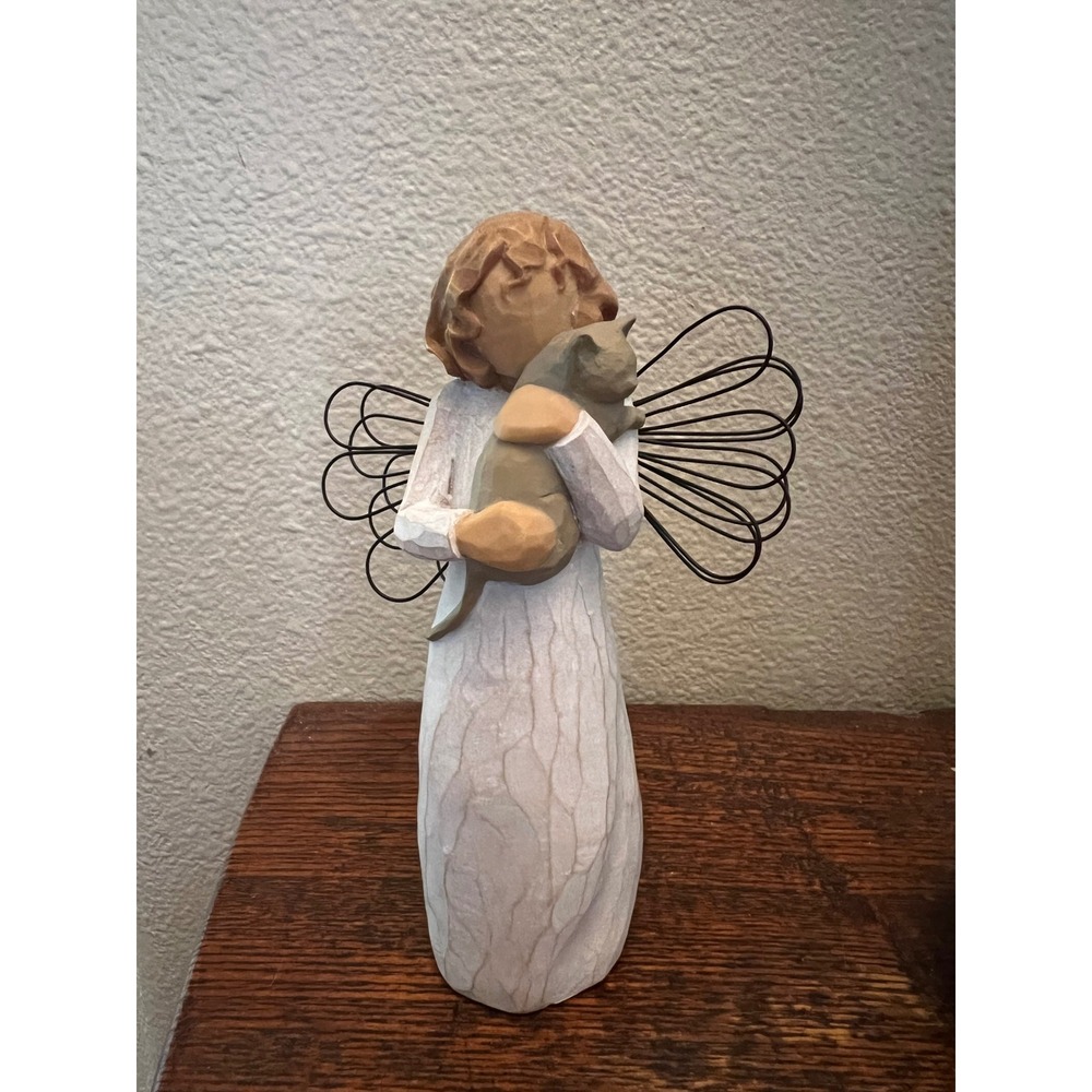 Willow Tree "With Affection" Angel Holding Cat Figurine 2003
